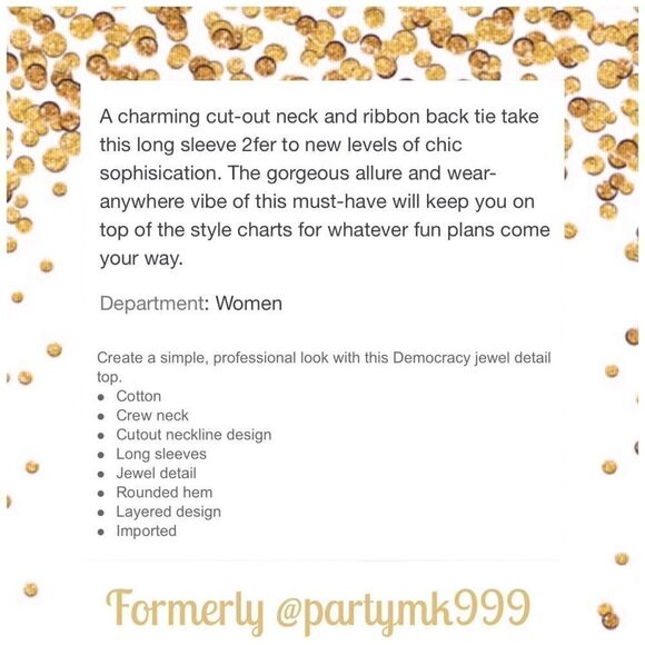 TIE Back Split top Cut Neck 2 embellished removeable pins relaxed fit top NWT - Picture 8 of 8